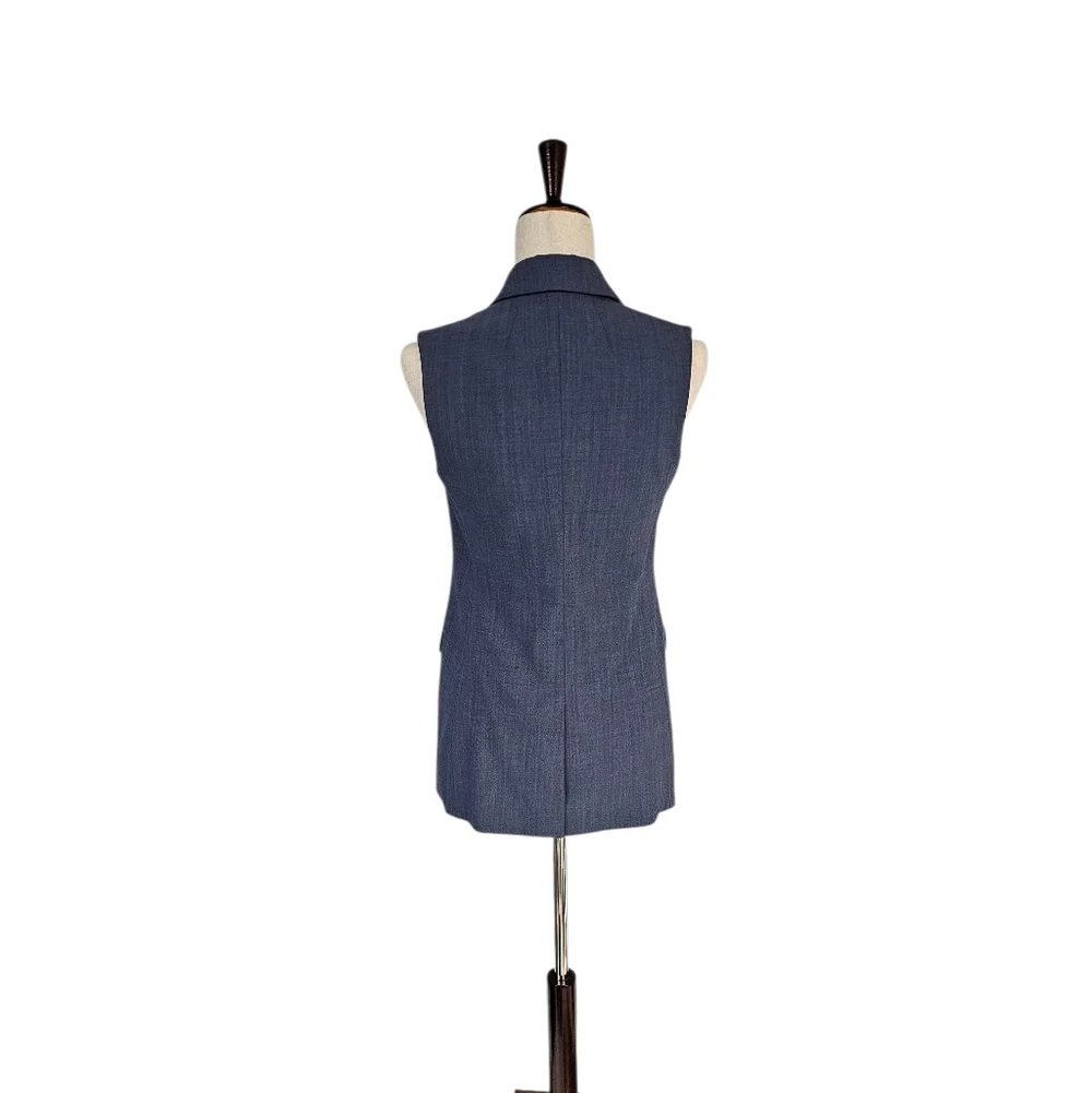 Banana Republic Lightweight Wool Sleeveless‎ Blazer Vest Light Blue 2 NWT